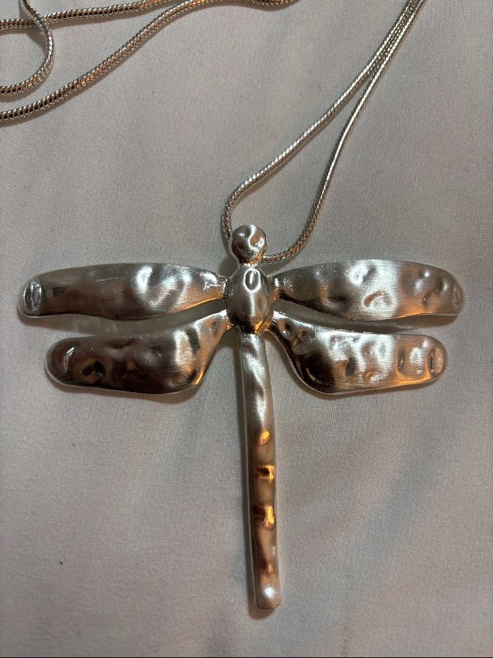 Silver Dragonfly Pendant Necklace